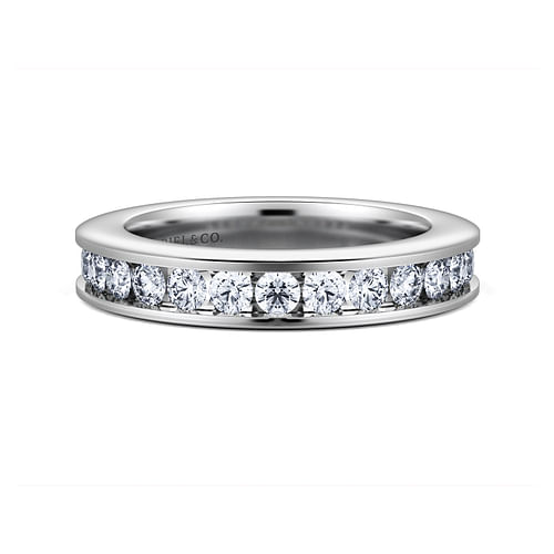 14K White Gold Channel Set Diamond Anniversary Band