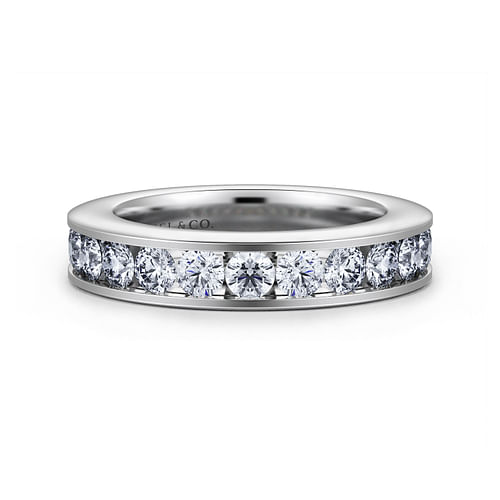 14K White Gold Channel Set Diamond Anniversary Band