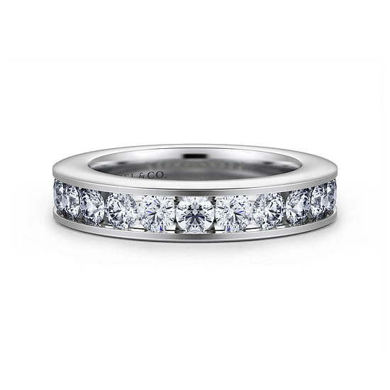 Gabriel - 14K White Gold Channel Set Diamond Anniversary Band