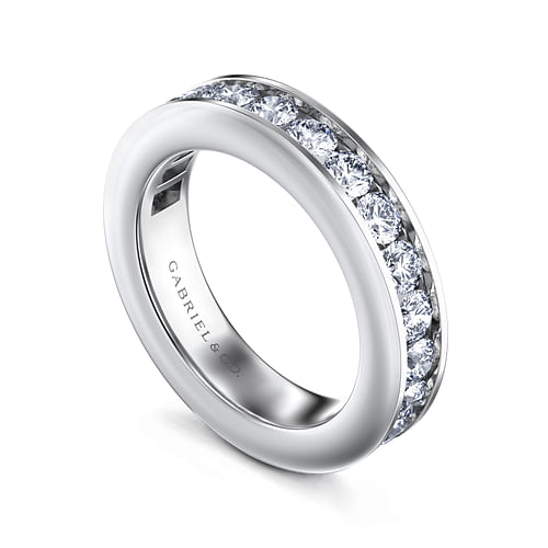 14K White Gold Channel Set Diamond Anniversary Band