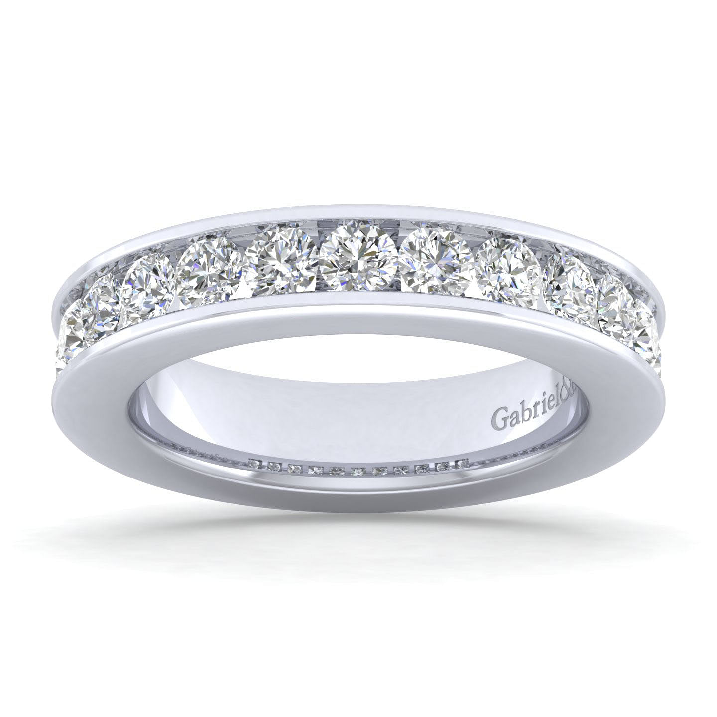 14K White Gold Channel Set Diamond Anniversary Band