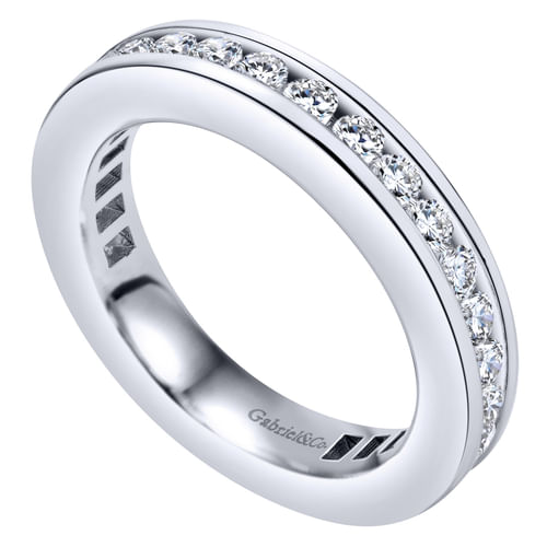 14K White Gold Channel Set Diamond Eternity Band