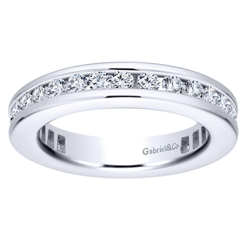 14K White Gold Channel Set Diamond Eternity Band