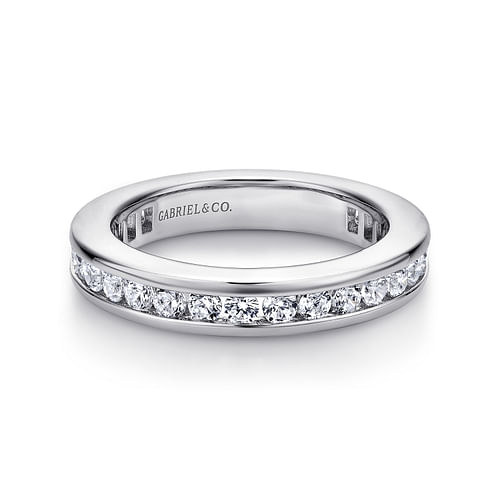 14K White Gold Channel Set Diamond Eternity Band