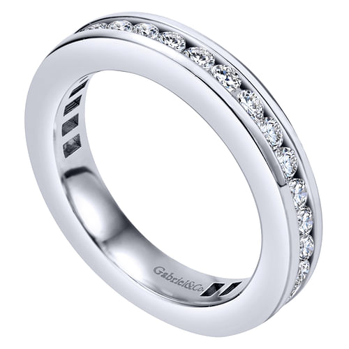 14K White Gold Channel Set Diamond Eternity Band