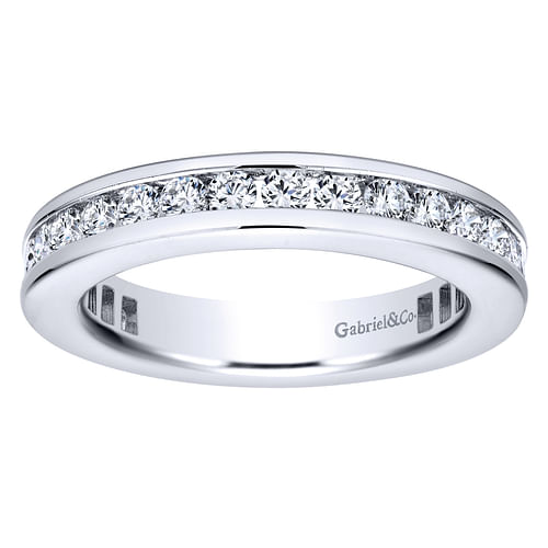 14K White Gold Channel Set Diamond Eternity Band