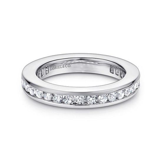 Gabriel - 14K White Gold Channel Set Diamond Eternity Band