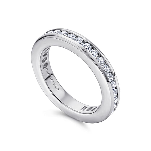 14K White Gold Channel Set Diamond Eternity Band