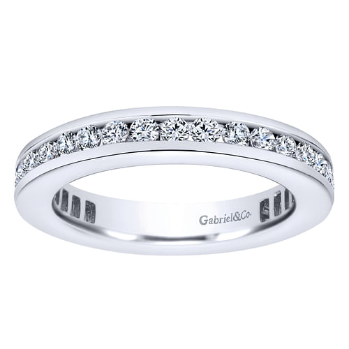 14K White Gold Channel Set Diamond Eternity Band