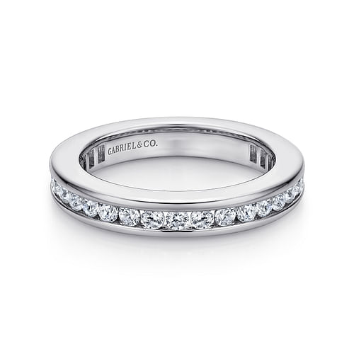 14K White Gold Channel Set Diamond Eternity Band