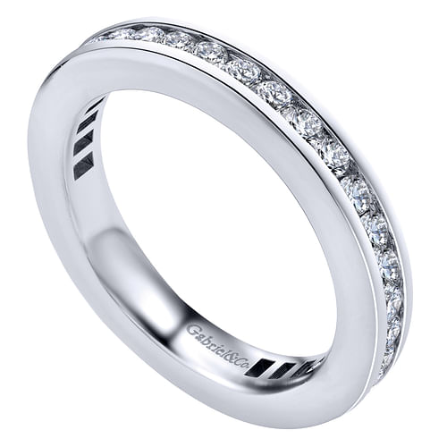 14K White Gold Channel Set Diamond Eternity Band