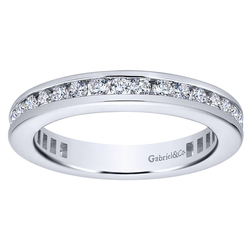 14K White Gold Channel Set Diamond Eternity Band