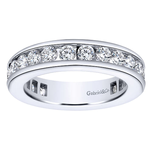 14K White Gold Channel Set Diamond Eternity Band