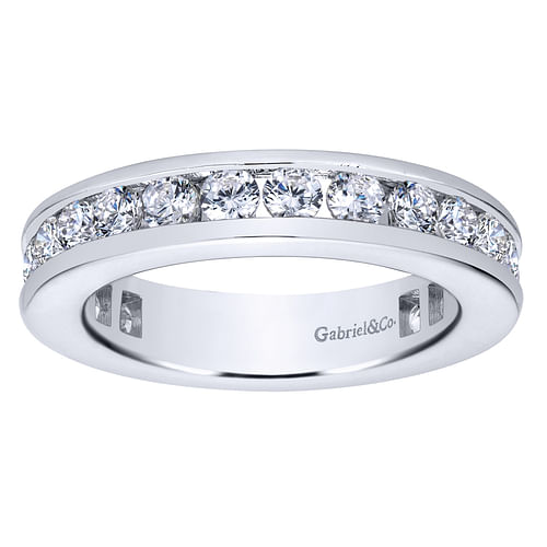 14K White Gold Channel Set Diamond Eternity Band