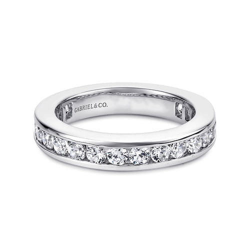 14K White Gold Channel Set Diamond Eternity Band