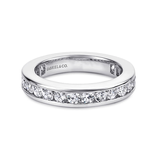 Gabriel - 14K White Gold Channel Set Diamond Eternity Band