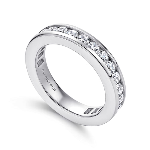 14K White Gold Channel Set Diamond Eternity Band