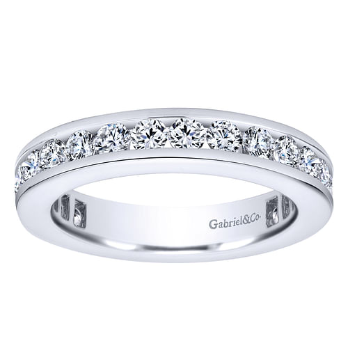 14K White Gold Channel Set Diamond Eternity Band