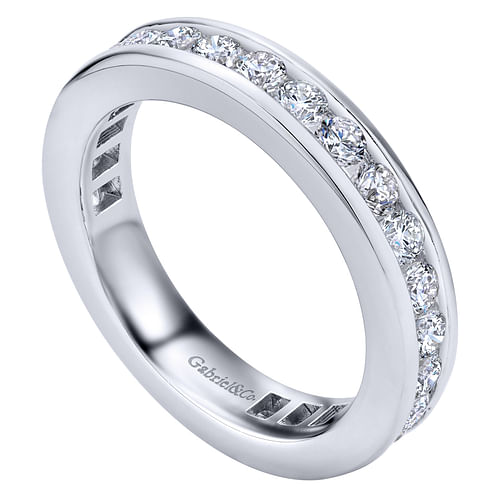 14K White Gold Channel Set Diamond Eternity Band