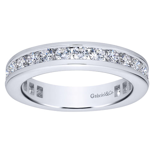 14K White Gold Channel Set Diamond Eternity Band