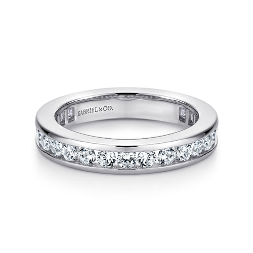 14K White Gold Channel Set Diamond Eternity Band