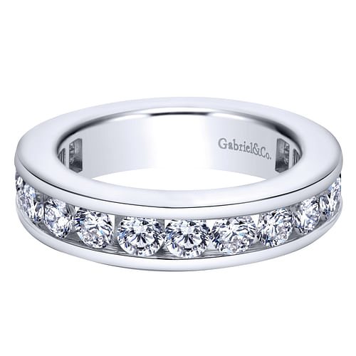 14K White Gold Channel Set Diamond Eternity Band