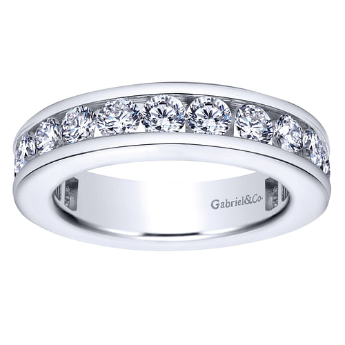14K White Gold Channel Set Diamond Eternity Band
