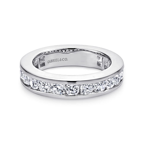 14K White Gold Channel Set Diamond Eternity Band