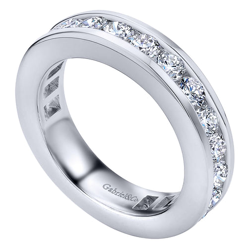 14K White Gold Channel Set Diamond Eternity Band