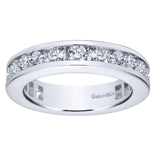 14K White Gold Channel Set Diamond Eternity Band