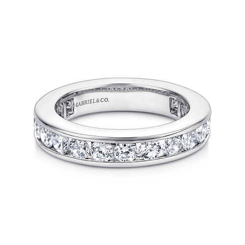 14K White Gold Channel Set Diamond Eternity Band