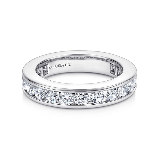 Gabriel - 14K White Gold Channel Set Diamond Eternity Band