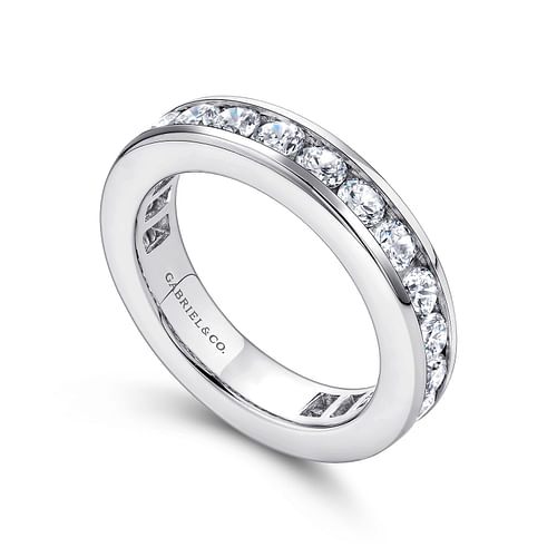 14K White Gold Channel Set Diamond Eternity Band