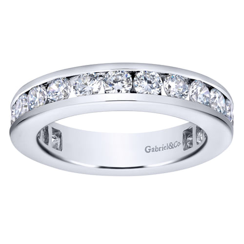 14K White Gold Channel Set Diamond Eternity Band