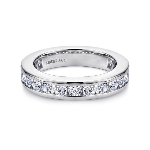 14K White Gold Channel Set Diamond Eternity Band