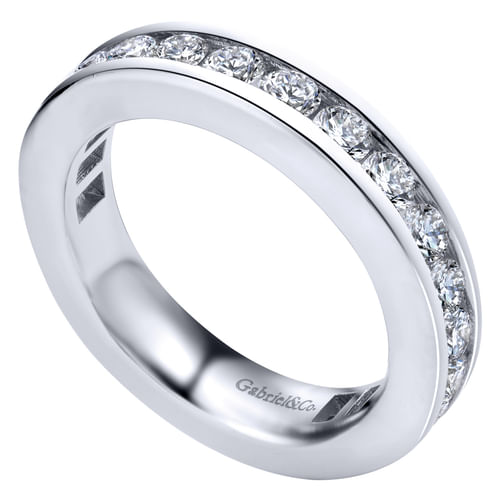 14K White Gold Channel Set Diamond Eternity Band