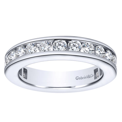 14K White Gold Channel Set Diamond Eternity Band