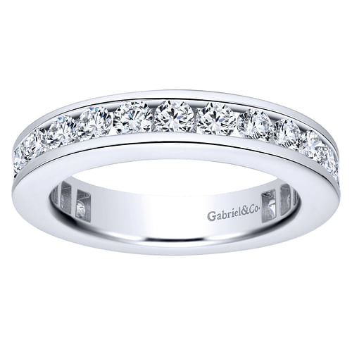 14K White Gold Channel Set Diamond Eternity Band