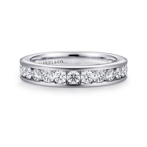 14K White Gold Channel Set Diamond Eternity Band