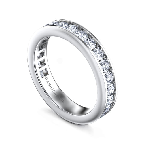 14K White Gold Channel Set Diamond Eternity Band