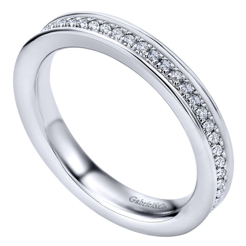 14K White Gold Channel Set Diamond Eternity Band