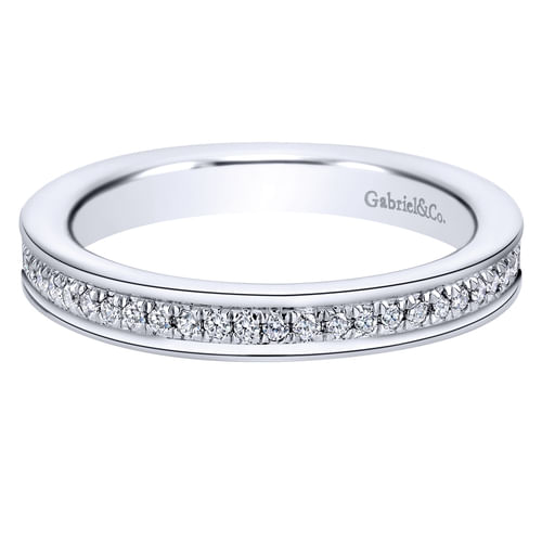 14K White Gold Channel Set Diamond Eternity Band