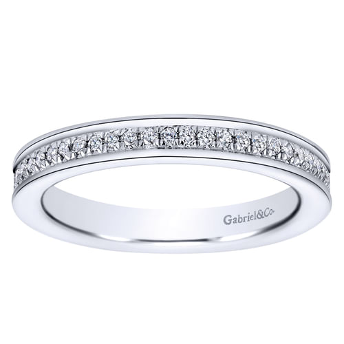 14K White Gold Channel Set Diamond Eternity Band
