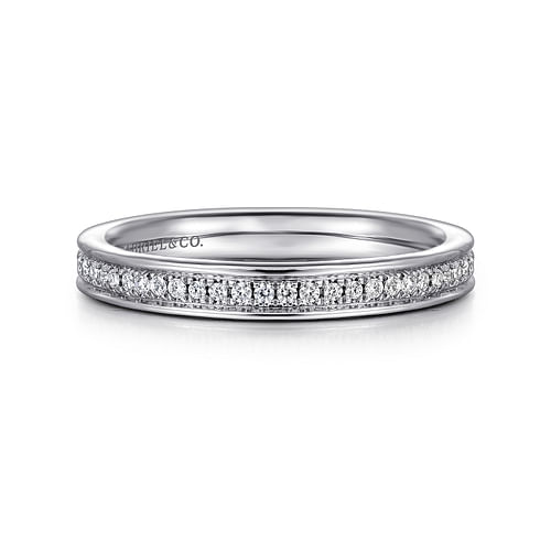 14K White Gold Channel Set Diamond Eternity Band