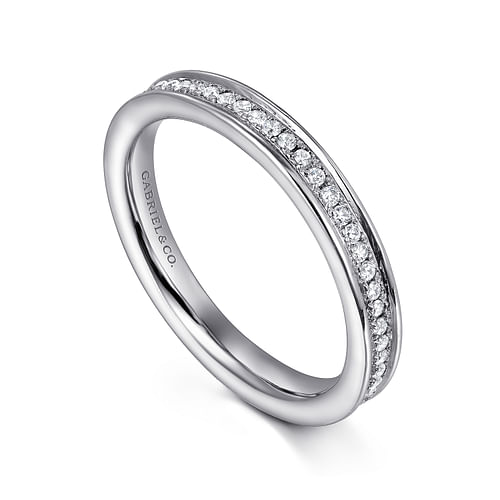 14K White Gold Channel Set Diamond Eternity Band