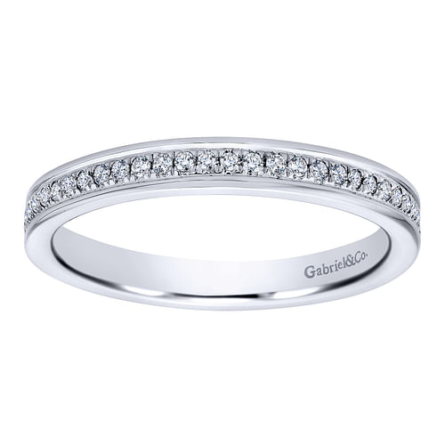 14K White Gold Channel Set Diamond Eternity Band