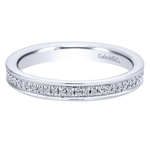 14K White Gold Channel Set Diamond Eternity Band