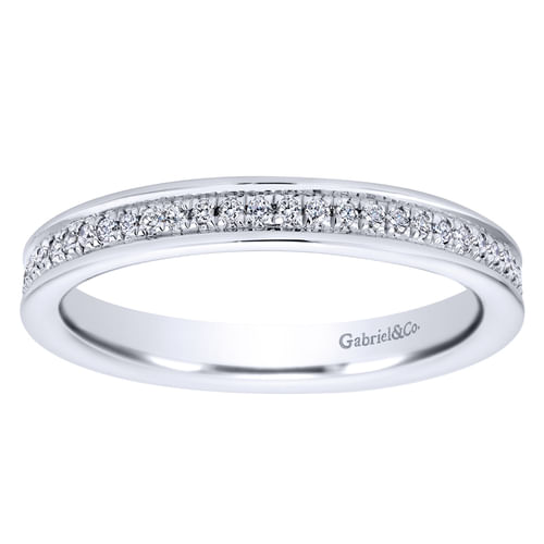 14K White Gold Channel Set Diamond Eternity Band