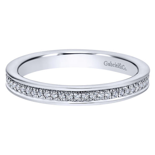 14K White Gold Channel Set Diamond Eternity Band