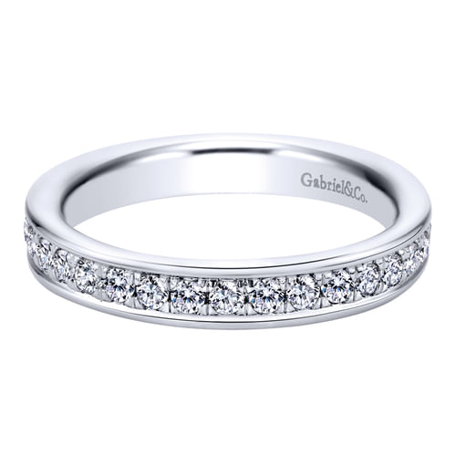 14K White Gold Channel Set Diamond Eternity Band